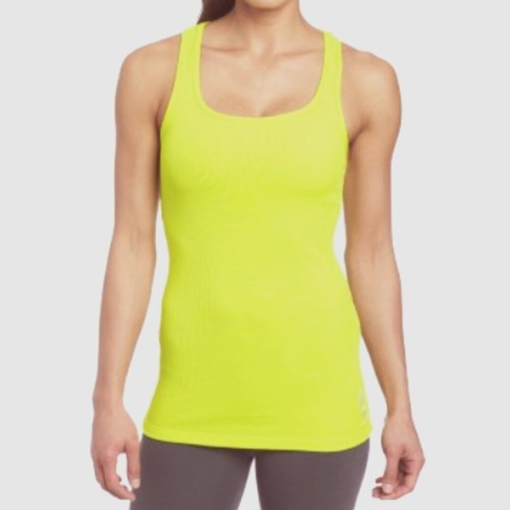 Cynthia Rowley Pima Cotton Acid Yellow Ribbed Tank Top XL Cyberpunk